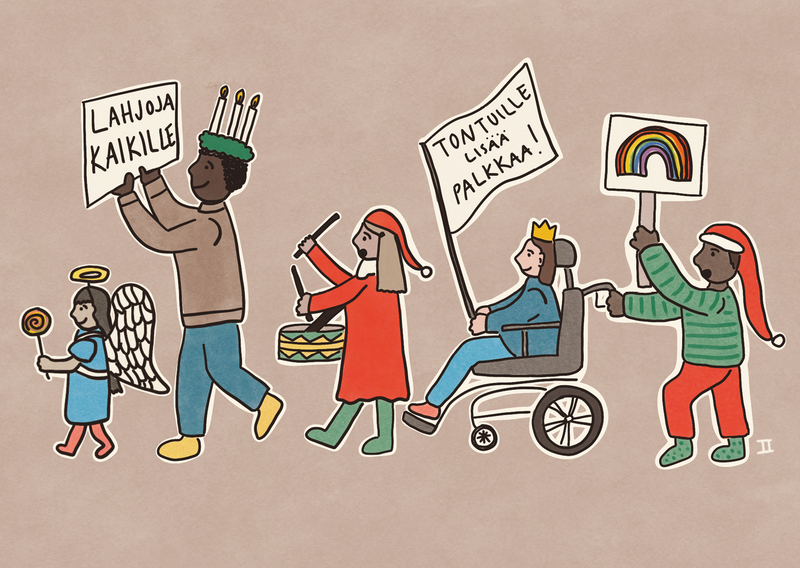 Lahjoja kaikille! Postikortti