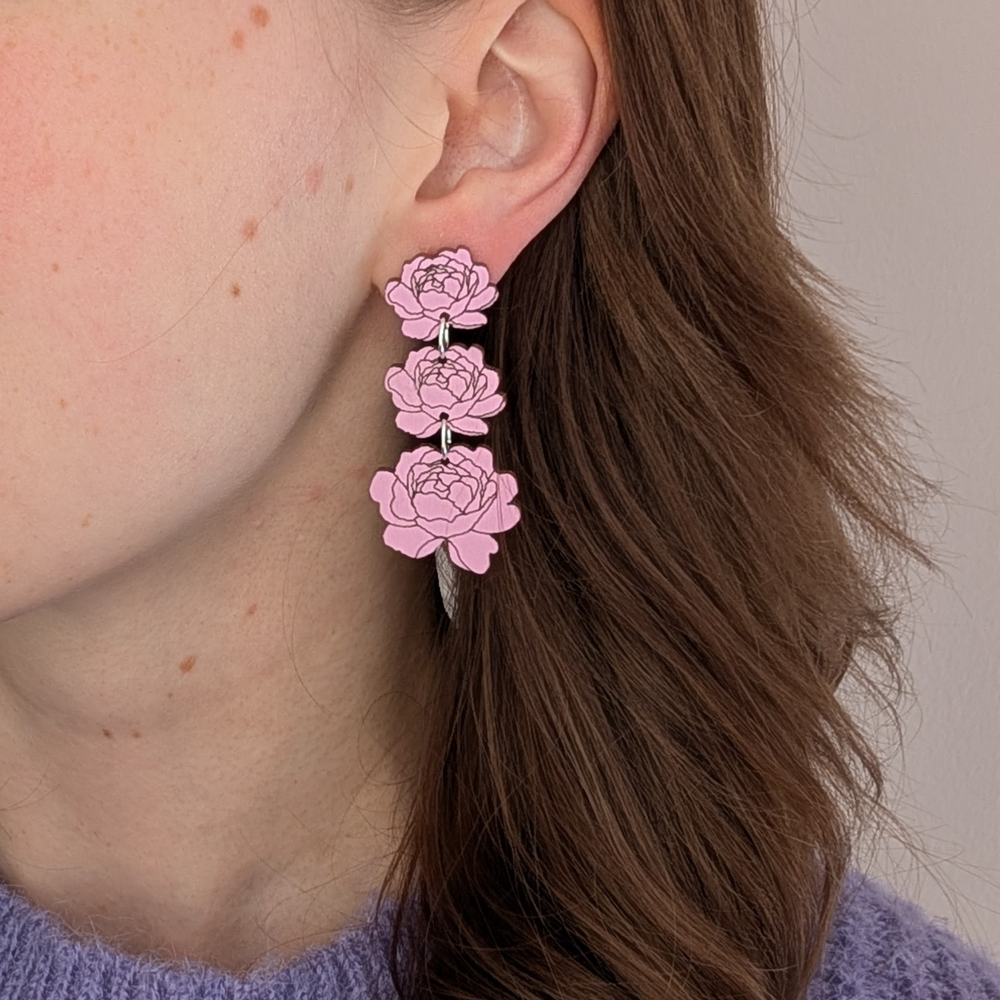 Pioni (3-osainen) Korvakorut