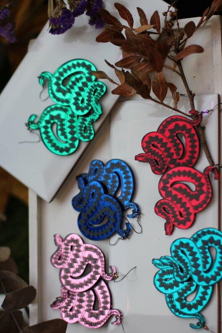 Viper Earrings, Acrylic