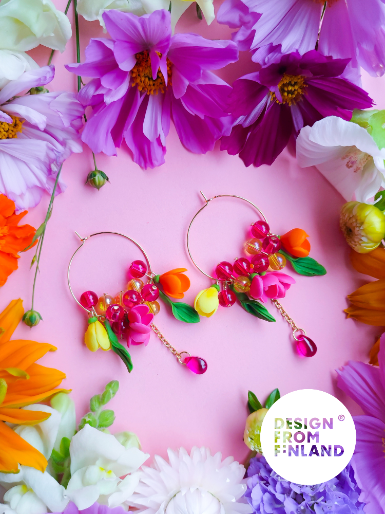 Tulppaani-rengaskorvakorut-pinkki