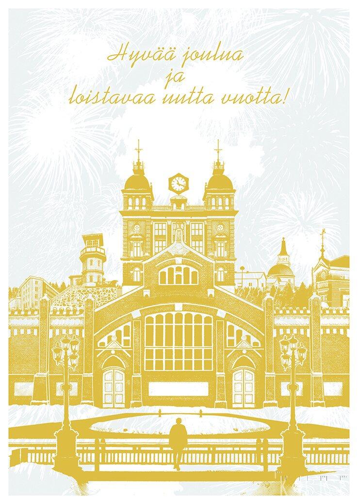 Oulu Joulupostikortti B6