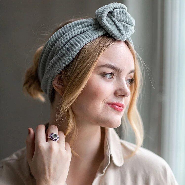 Moldable Turban headband, Ribbi velour