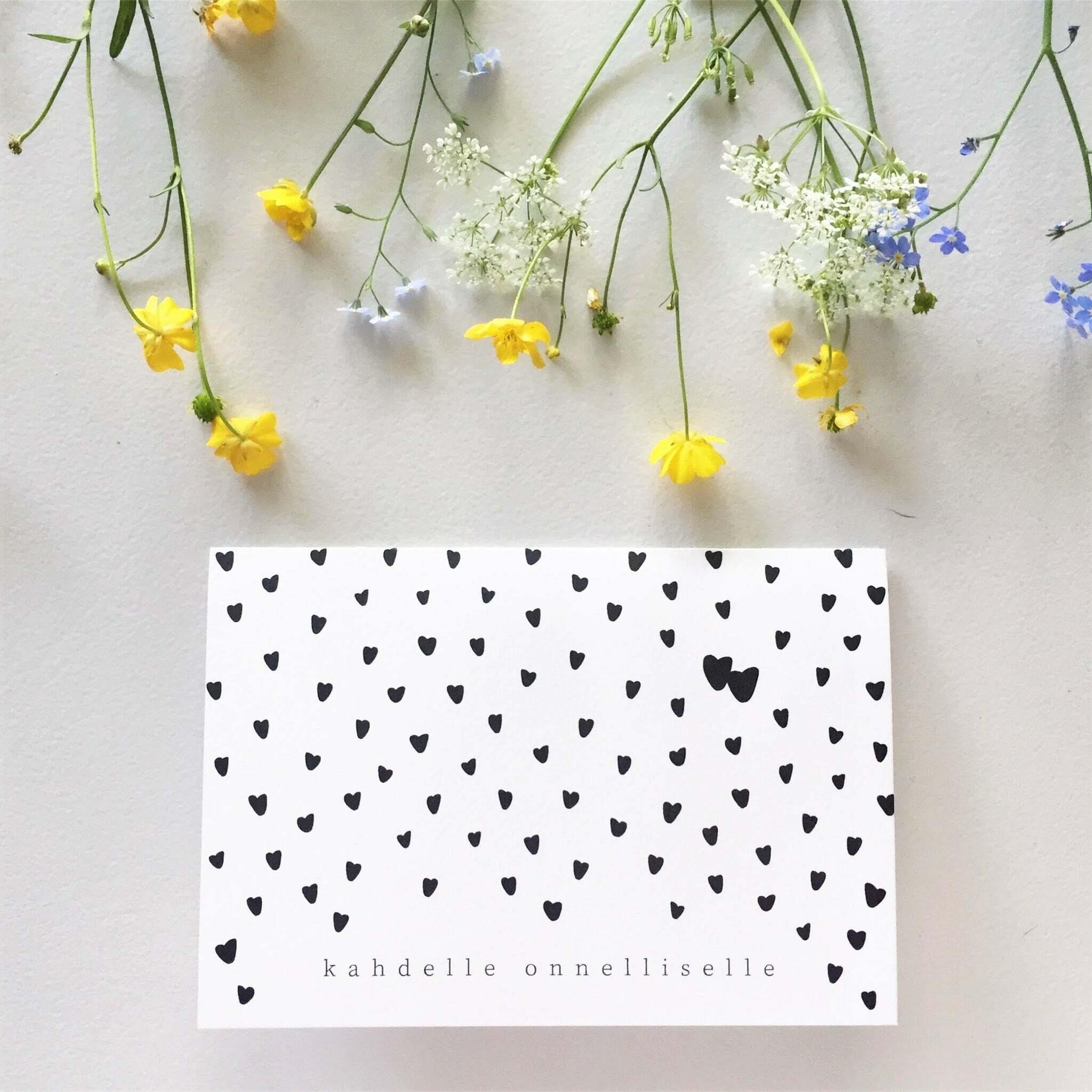 Kahdelle onnelliselle - kaksiosainen kortti