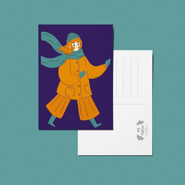 Bunded Up, Navy Postcard