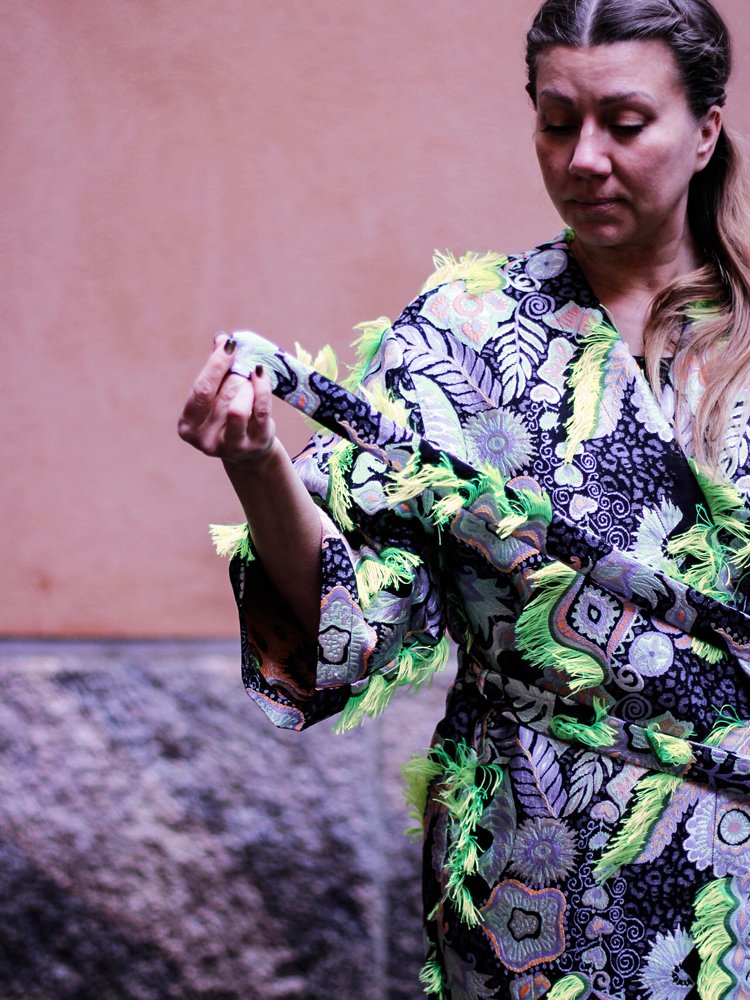 Josephine kimono, Neon Floral