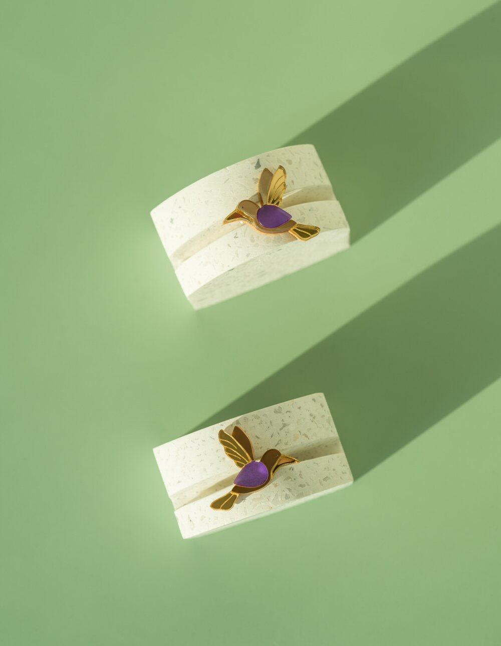 KOLIBRI – nappikorvakorut, Violetti