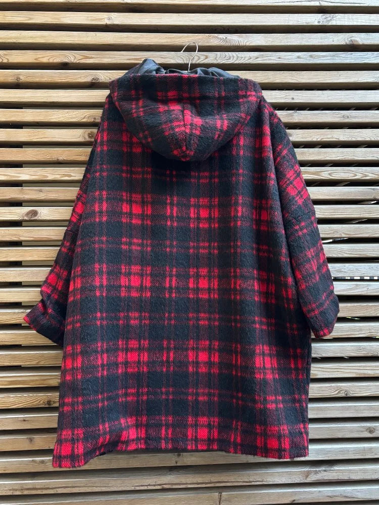Leija Jacket, red checkered