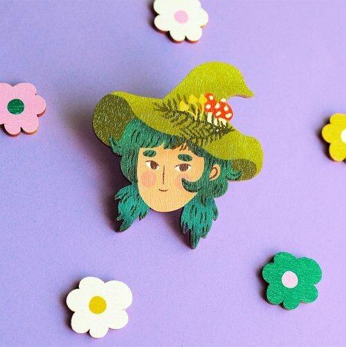 Wood Witch Pinssi, Teal