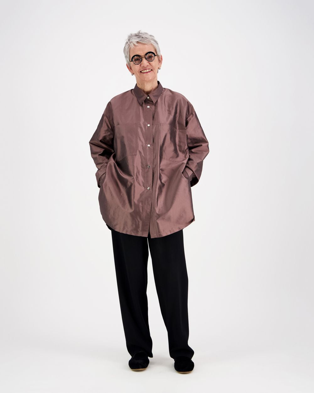 Oversized shirt, Nutria Silk
