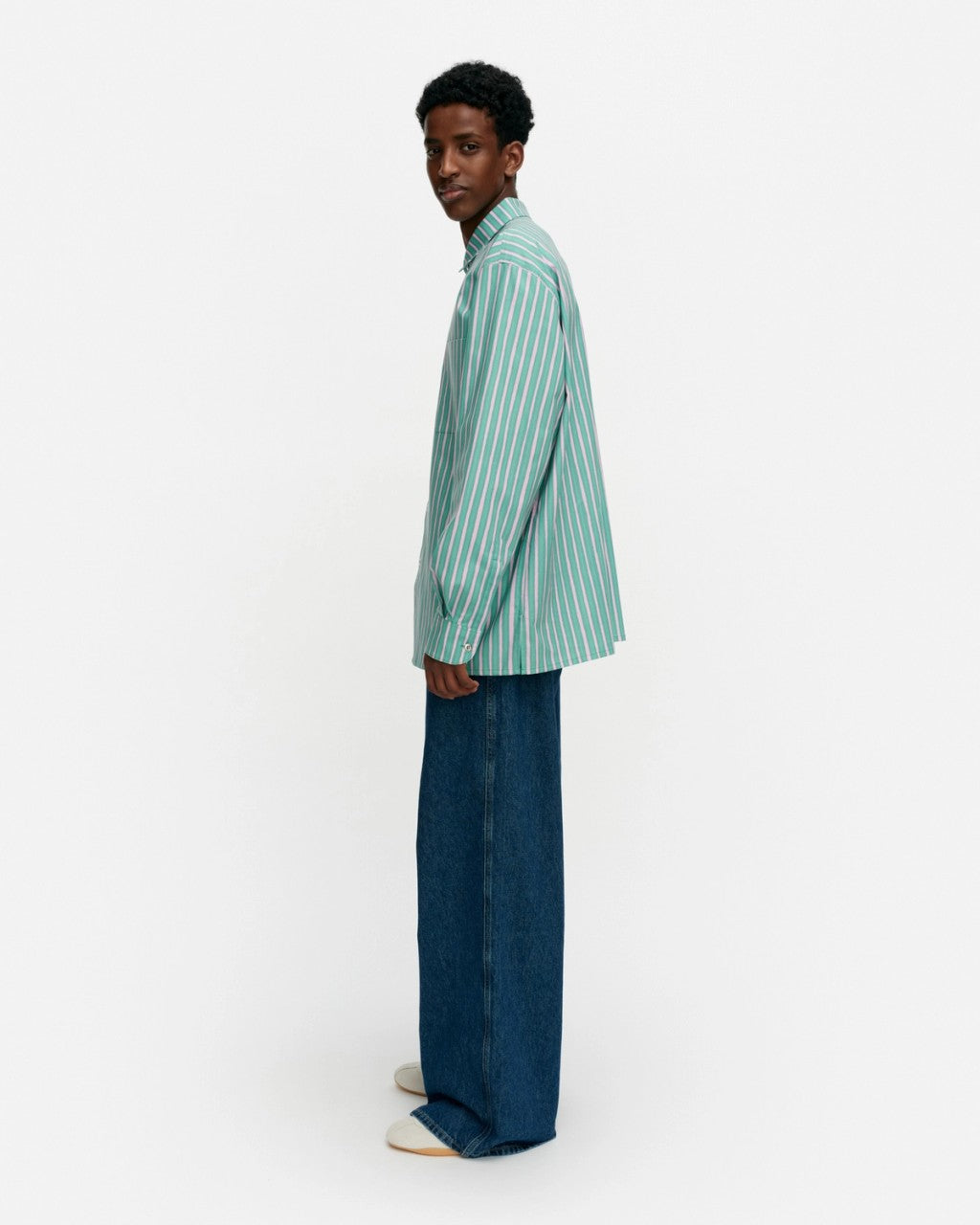 Jokapoika Kioski puuvillapaita, Vihreä-Pinkki