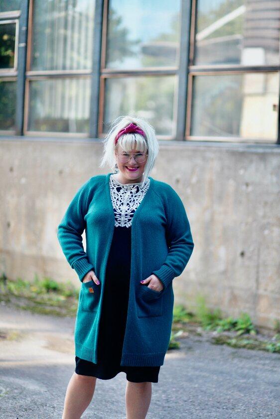 Kajastus villatakki, petrol