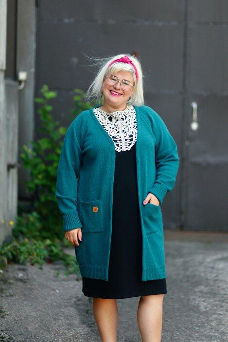 Kajastus villatakki, petrol