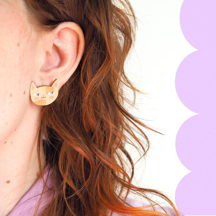Cat Friends Stud Earrings