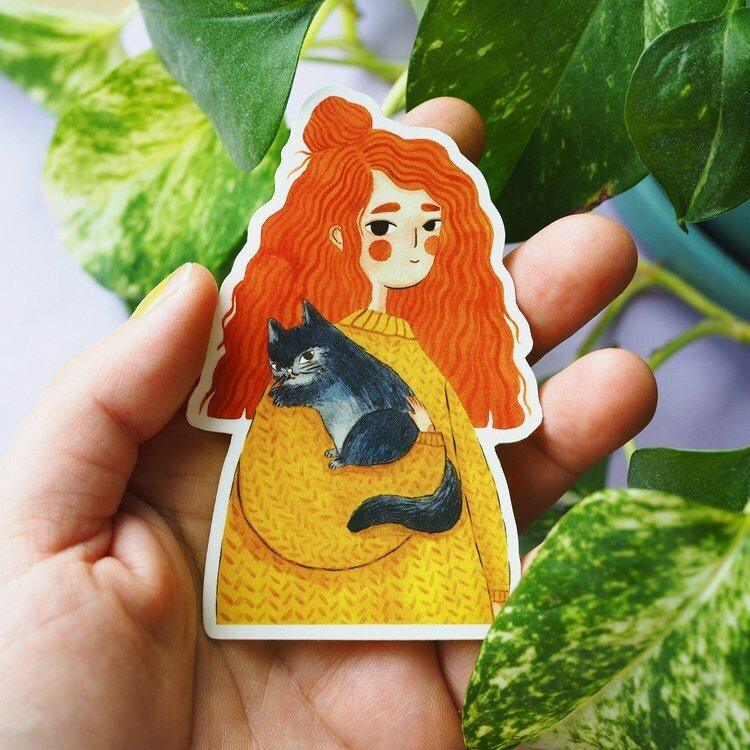 Cat Hugs Sticker