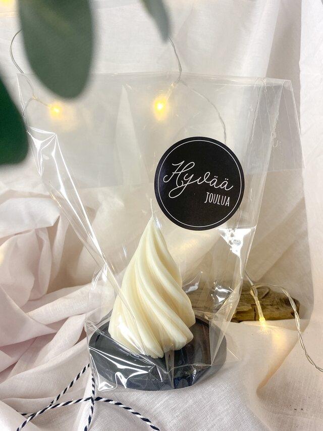 LAHJASETTI Kuusi Kynttilä + Alusta, Valkoinen