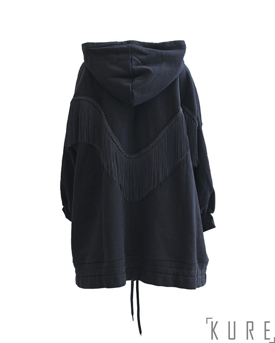 Mega Hoodie, Wavy Fringe, Musta, Onesize
