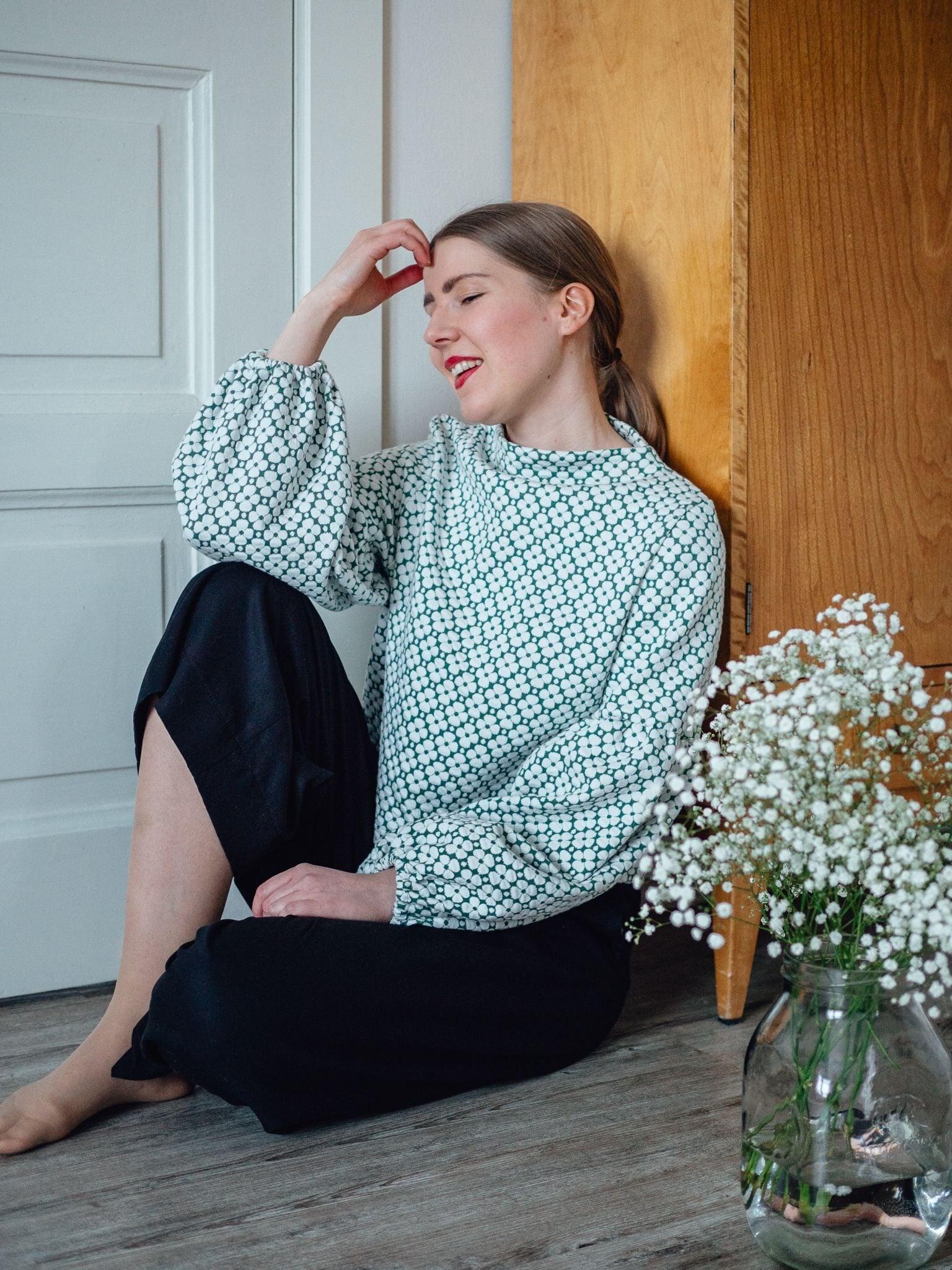 TALVIKKI puuvillapaita, Apila Valkovihreä