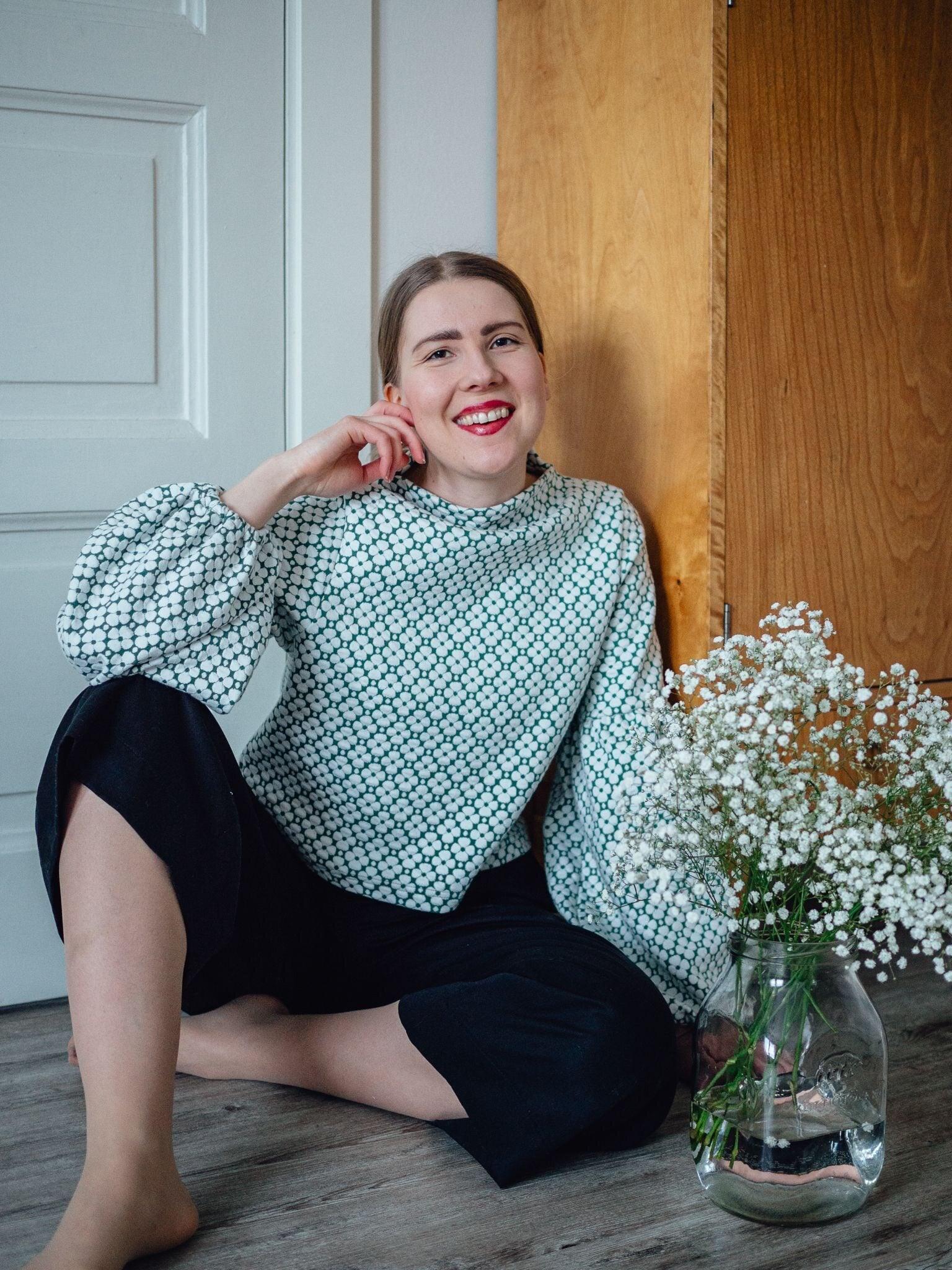 TALVIKKI puuvillapaita, Apila Valkovihreä