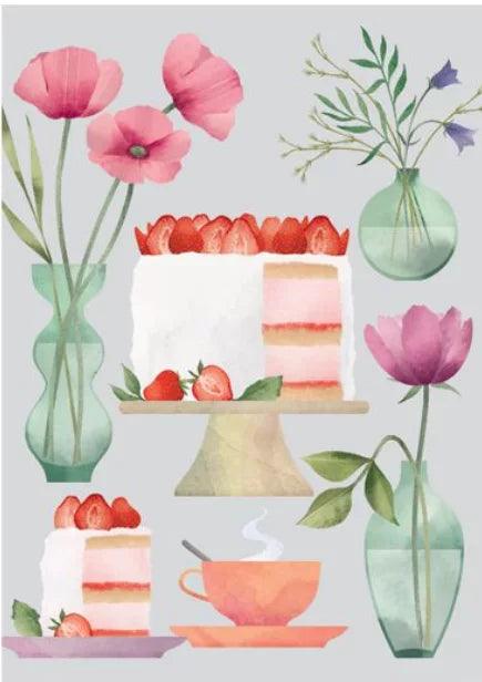 Mansikoista Makea Kakku -postikortti