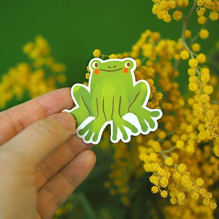 Frog Sitting Sticker