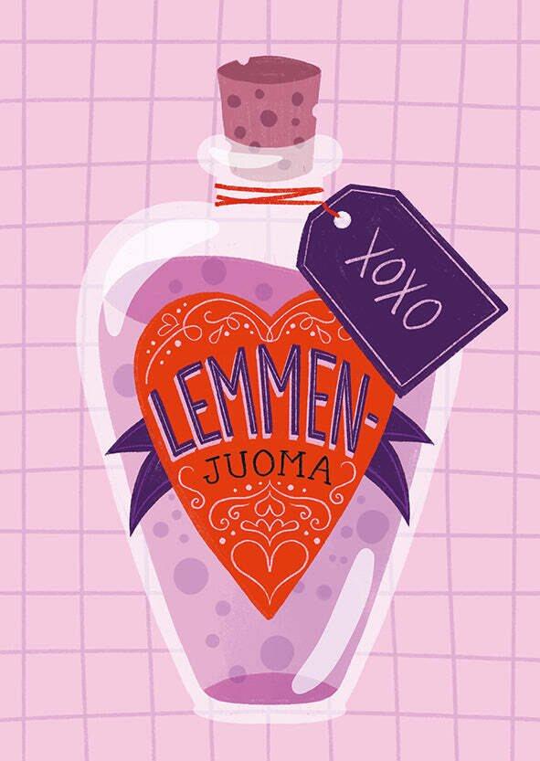Postikortti Kaisu Sandberg - Lemmenjuoma XOXO