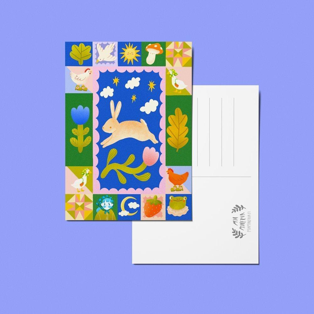 Bunny Quilt Postcard Postcard