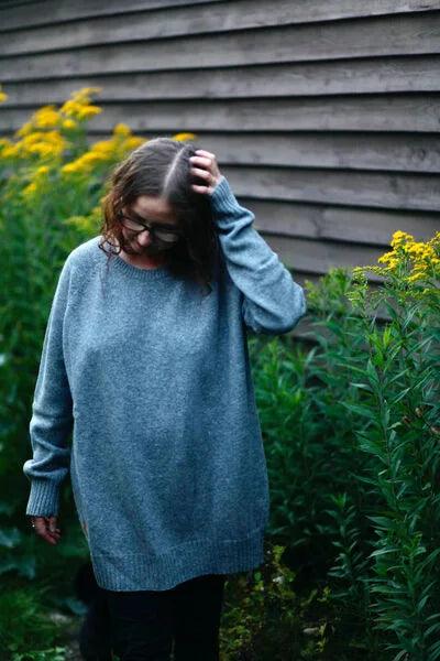 Favorite sweater, frost grey