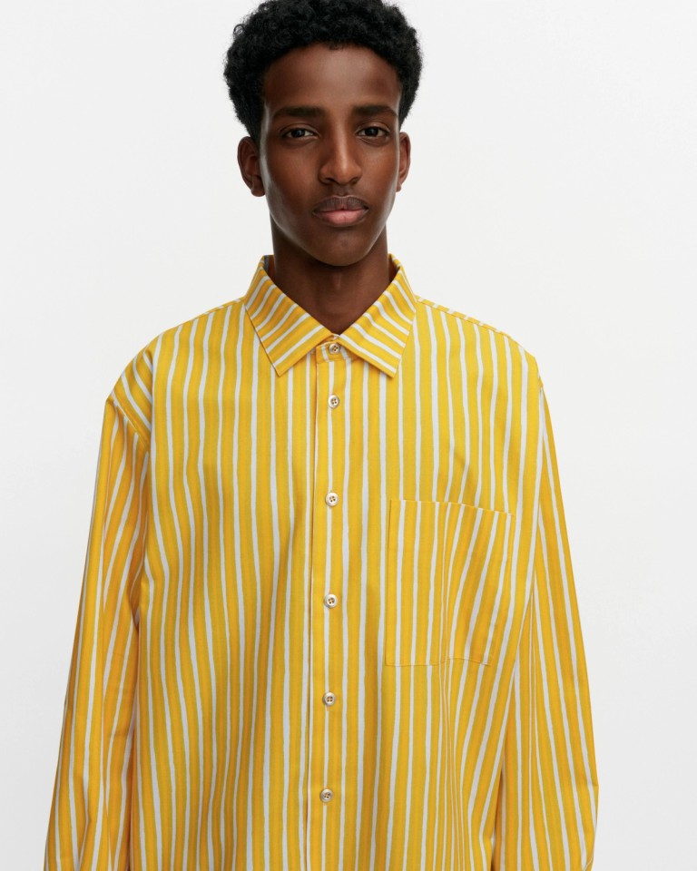 Jokapoika Kioski puuvillapaita, Oranssi/Vaaleansininen