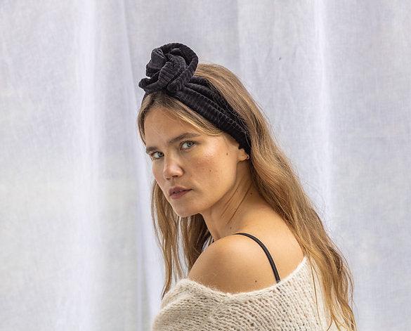 Moldable Turban headband, Ribbi velour