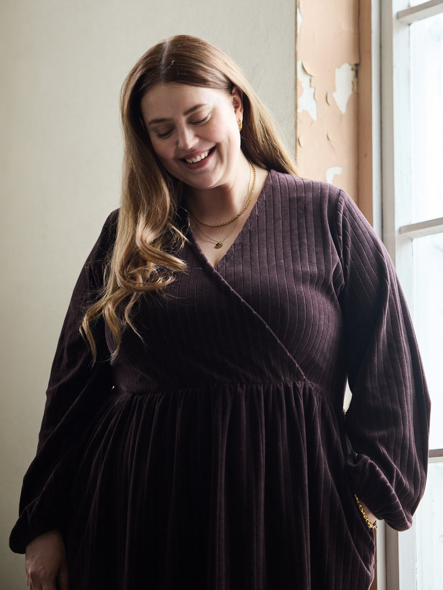 Velour rib Mekko, Dark Brown