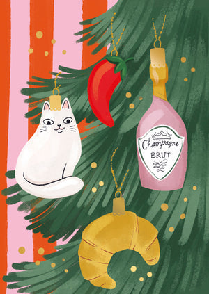 Joulukortti Kaisu Sandberg - Kuusenkoristeen