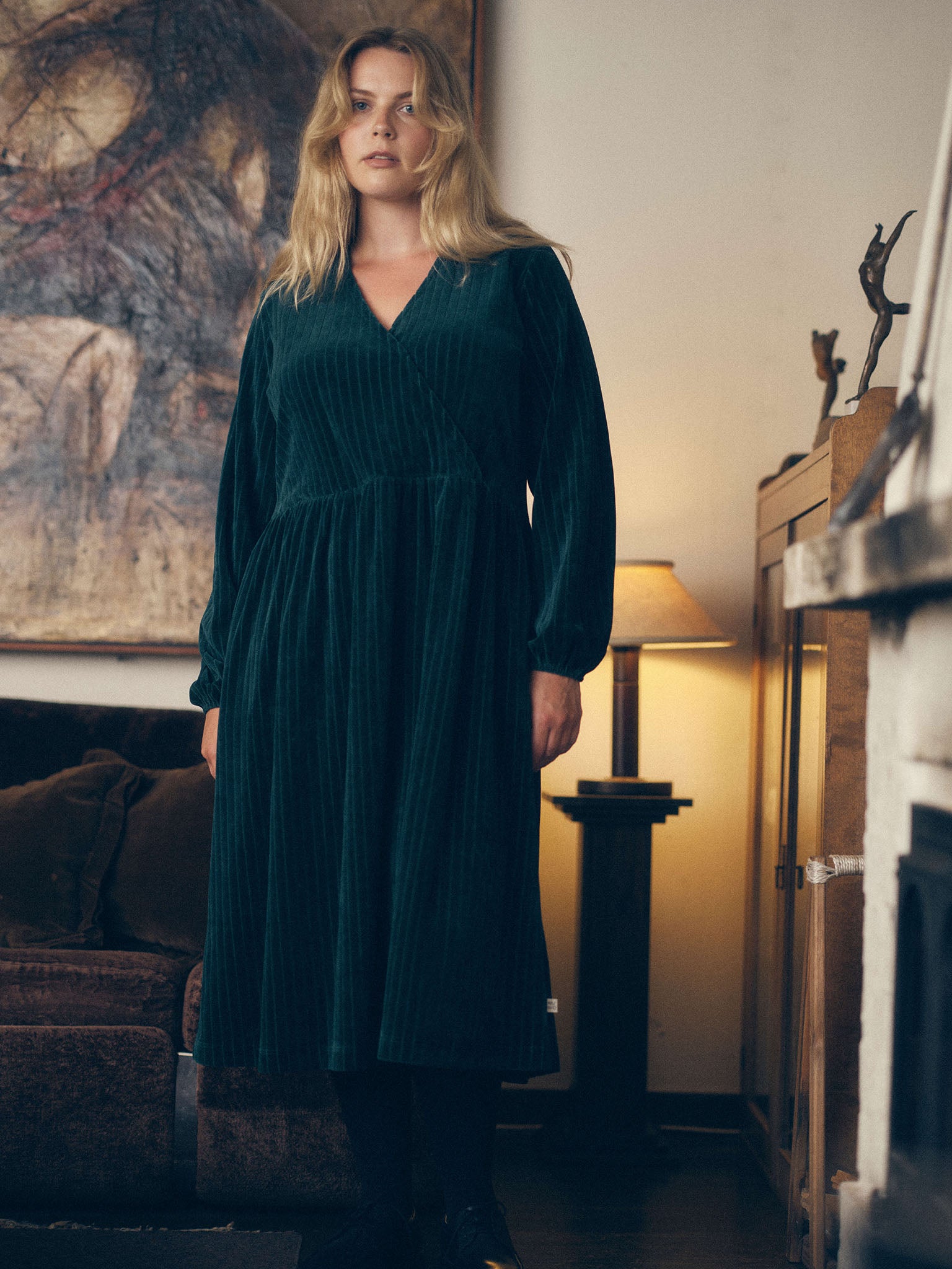 Velour Rib Mekko, Dark Sea