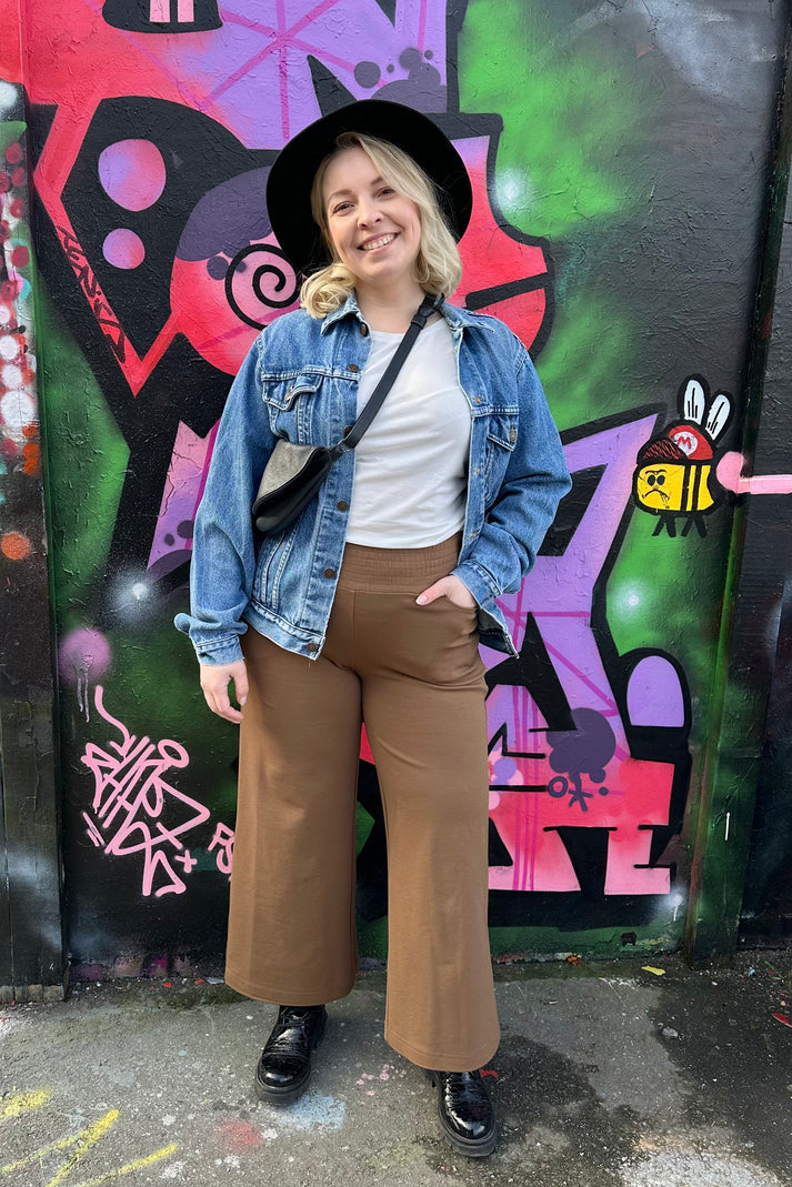 Aava Housut, Tumma Beige, 7/8 lahje