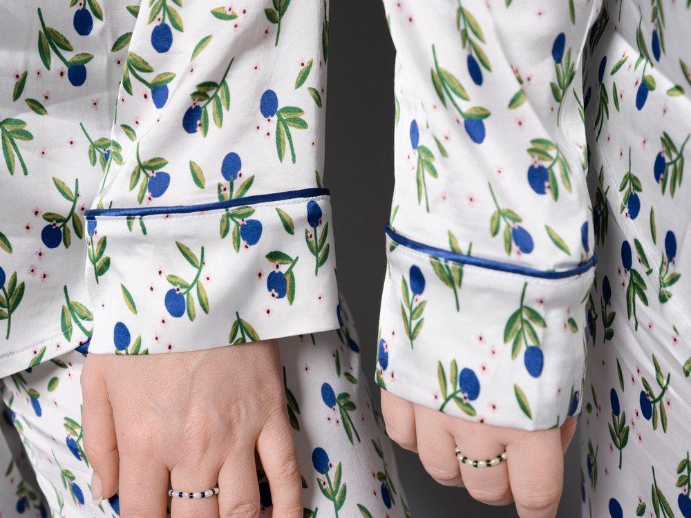 Blueberry pyjama blouse