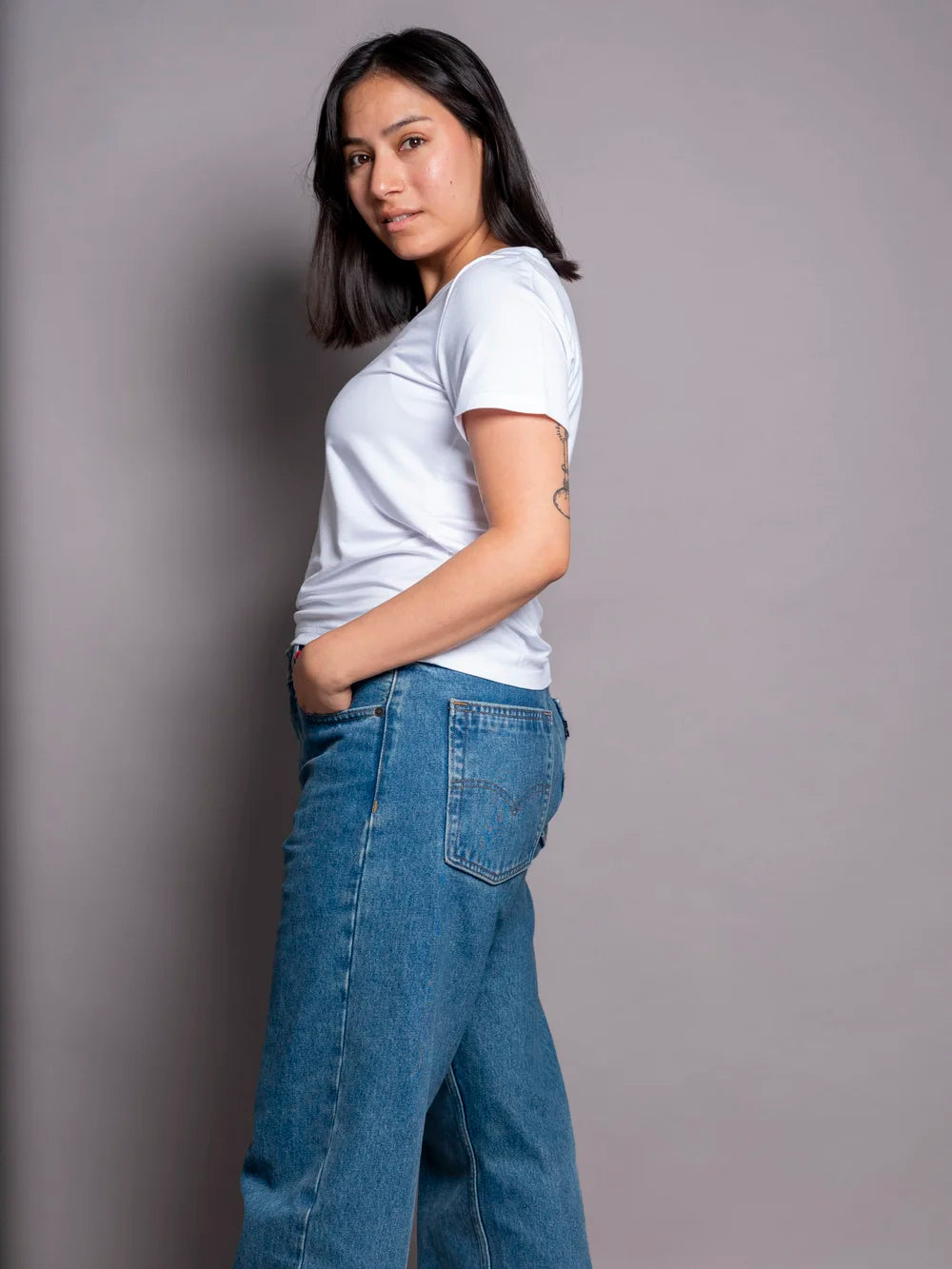 Classic V-neck T-paita, Valkoinen