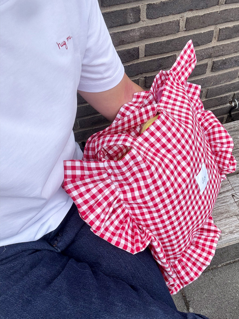 Checked Ruffle Bag