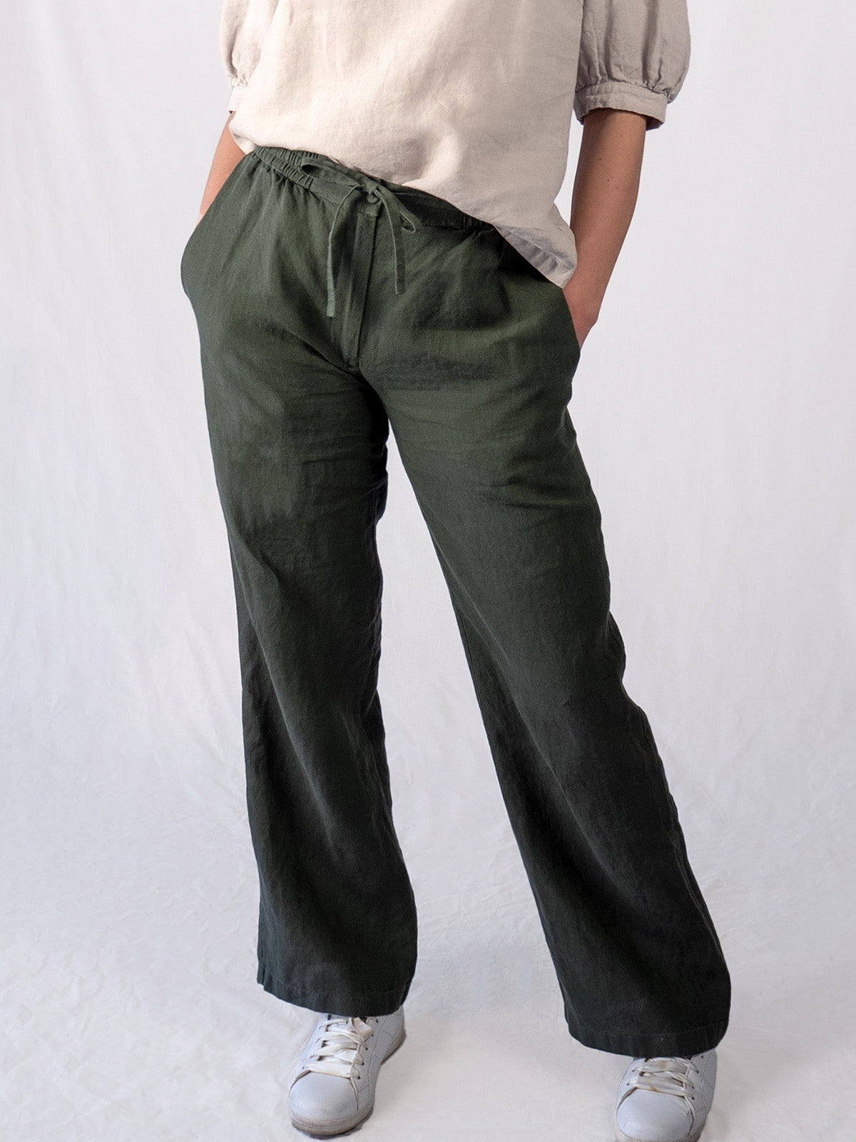 ASTA pellavahousut, tummanvihreä