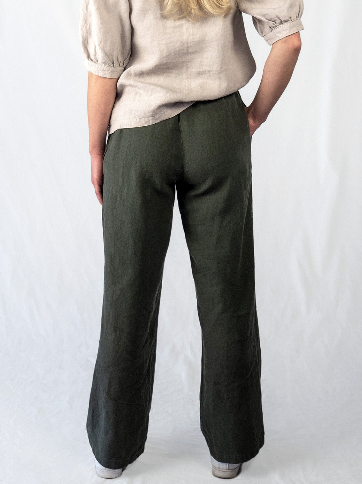 ASTA pellavahousut, tummanvihreä