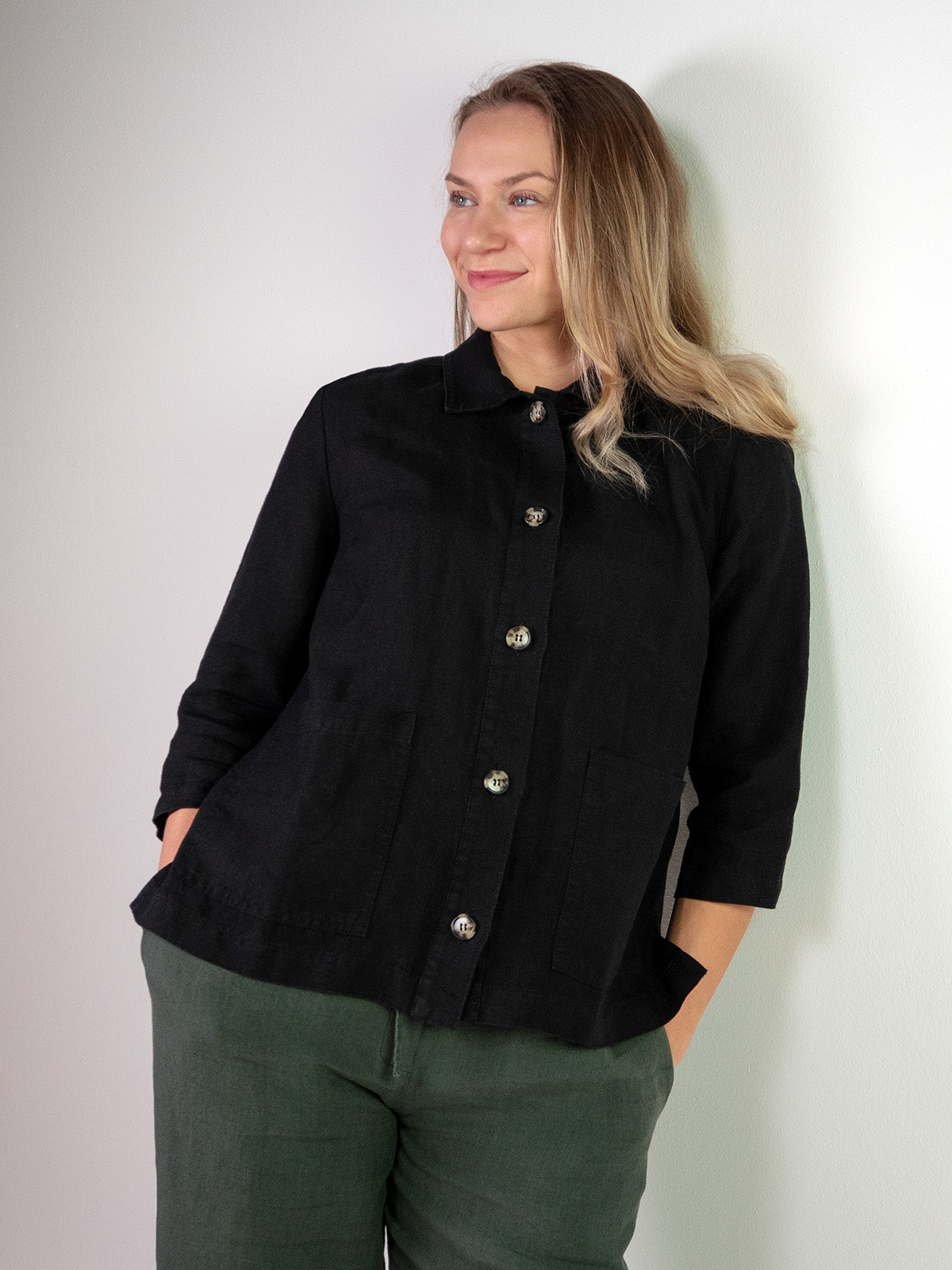 ELSA pellavajakku, musta