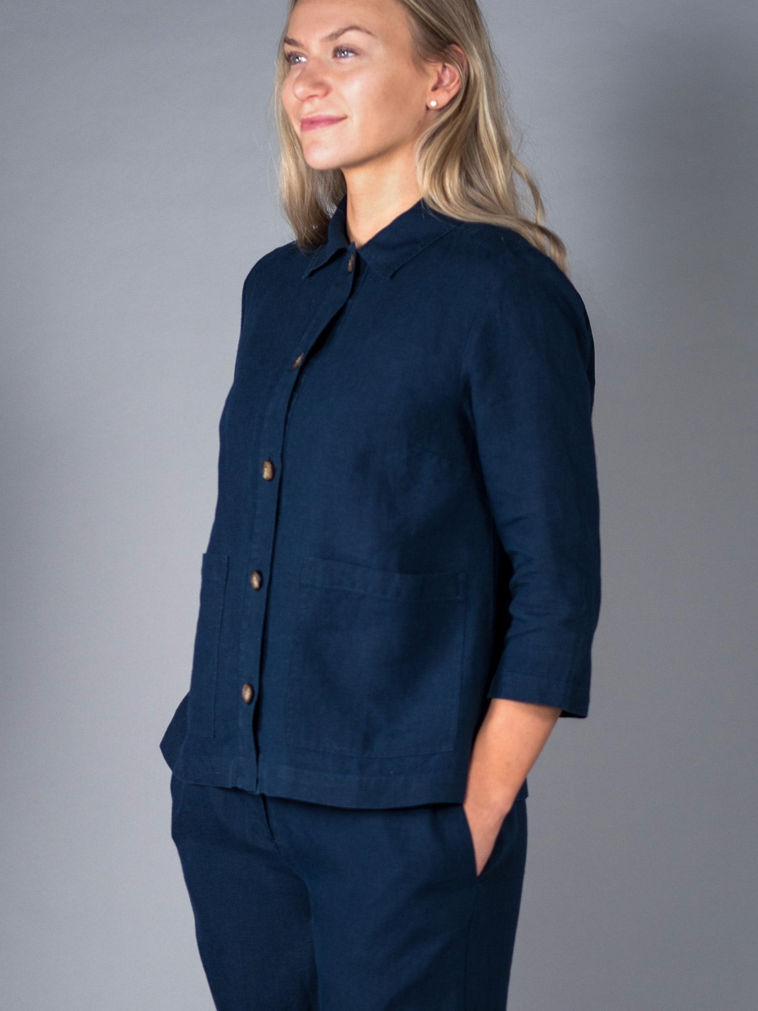 ELSA pellavajakku, navy