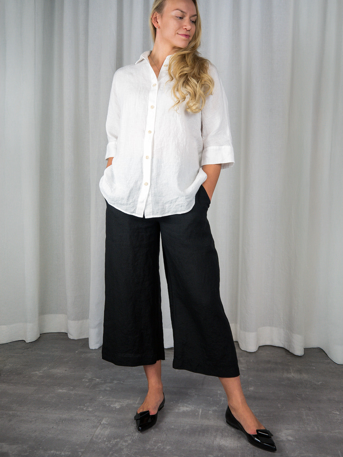 GERDA pellavaculottes, musta