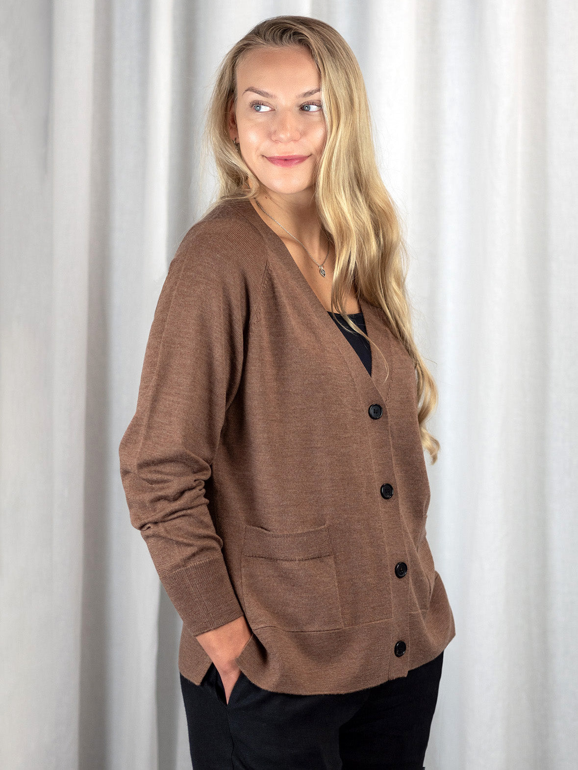 HERMIONE merinovillatakki, kamelinruskea