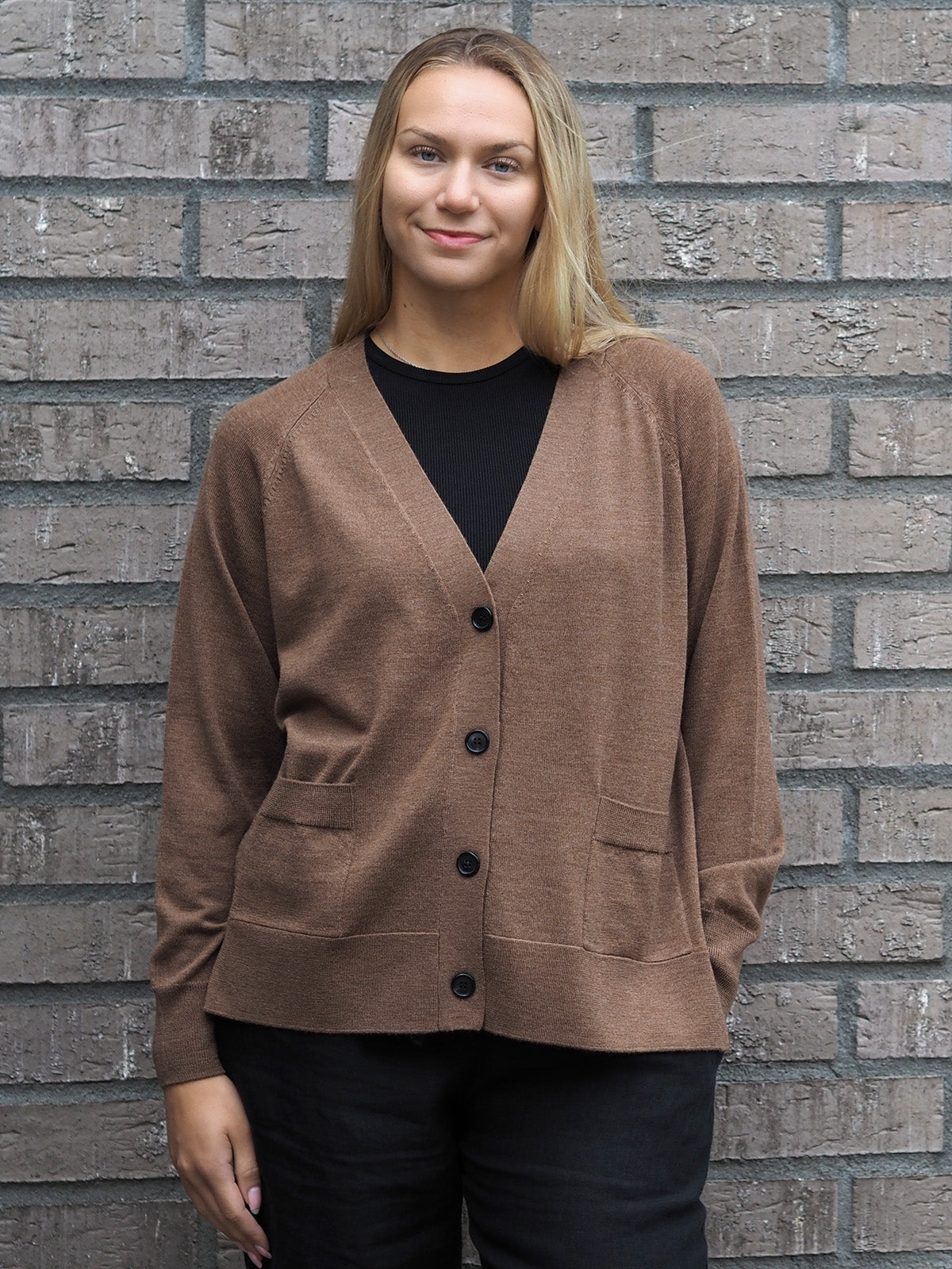 HERMIONE merinovillatakki, kamelinruskea