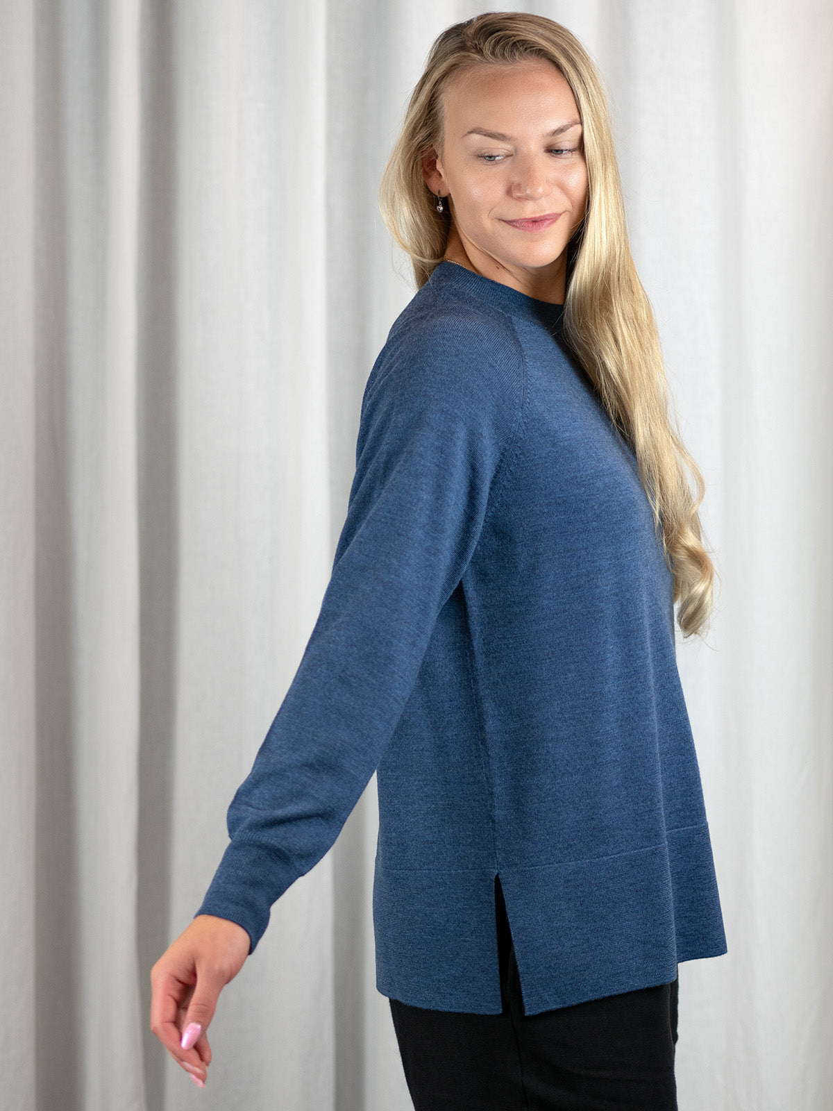 JOLIE Merinovillapusero, Denimsininen