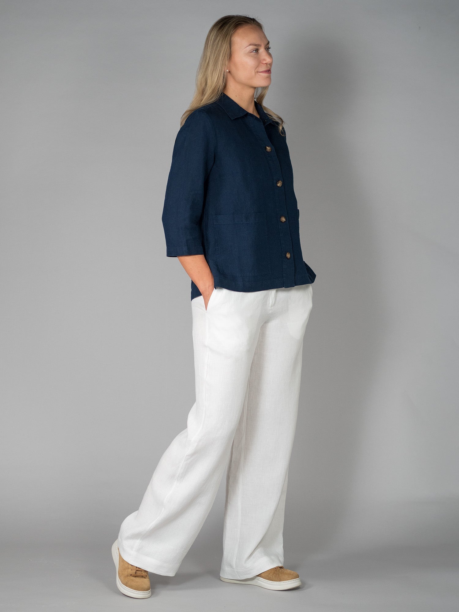 ELSA pellavajakku, navy