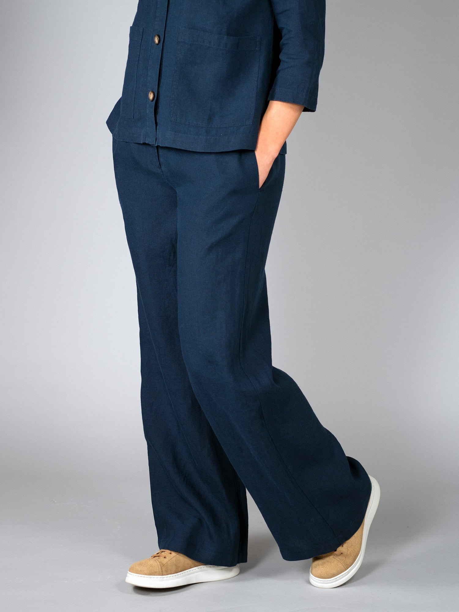 KITI pellavahousut, navy