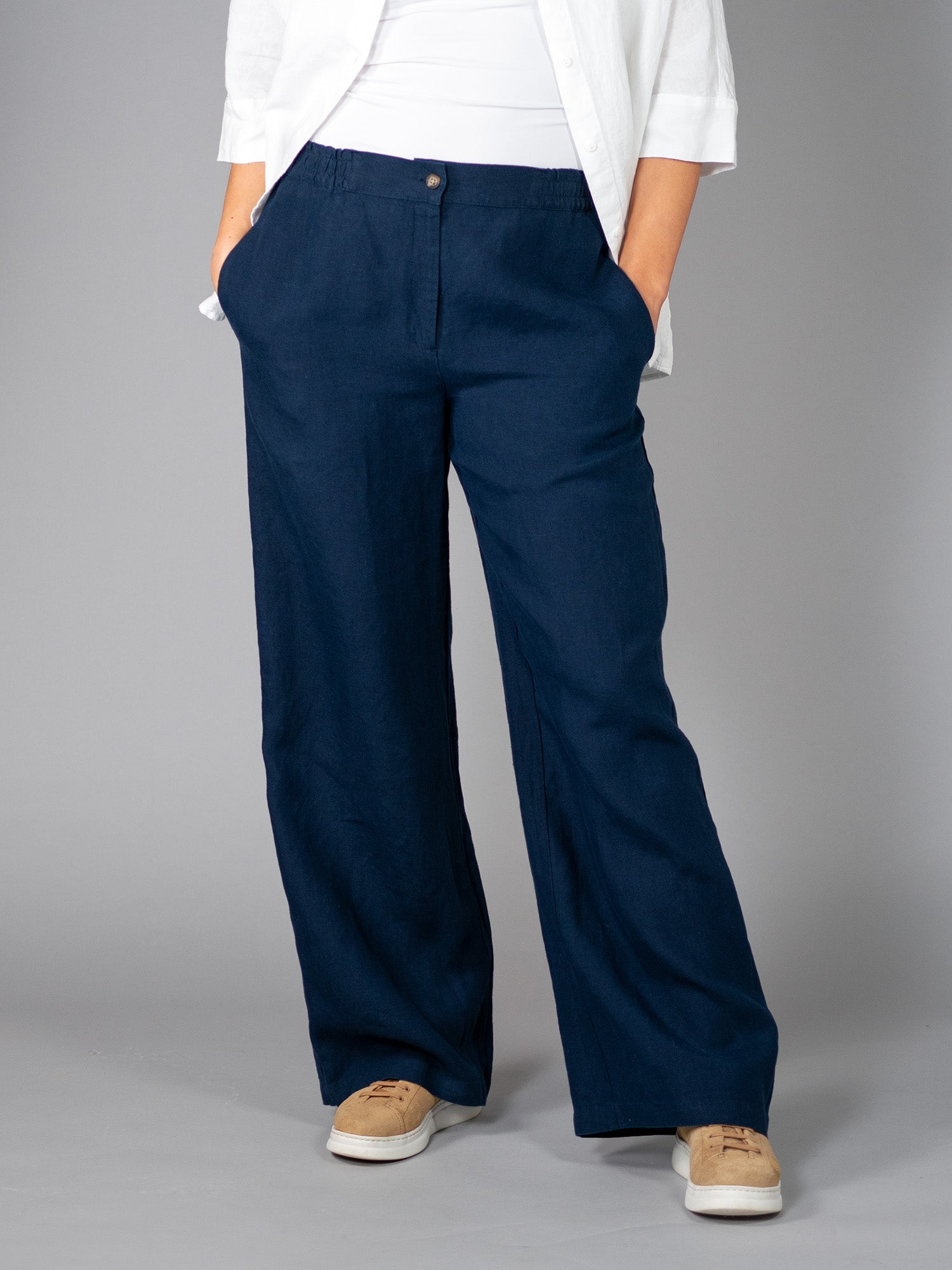 KITI pellavahousut, navy