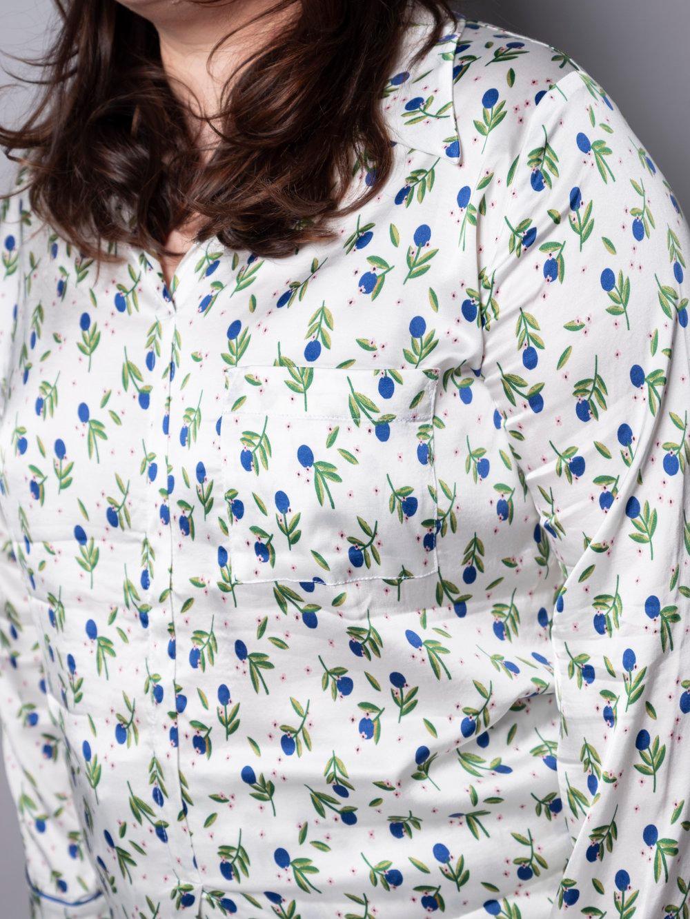 Blueberry pyjama blouse