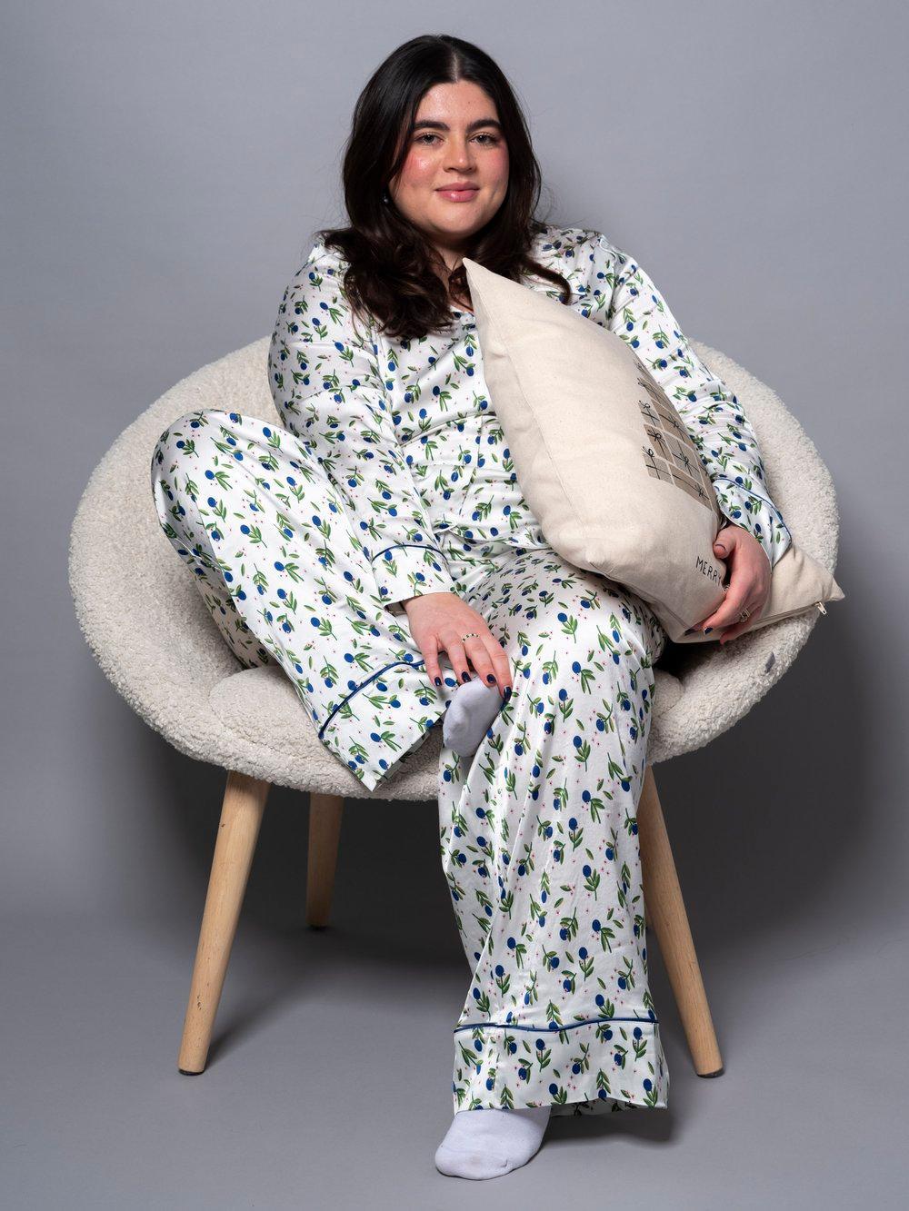 Blueberry pyjama blouse