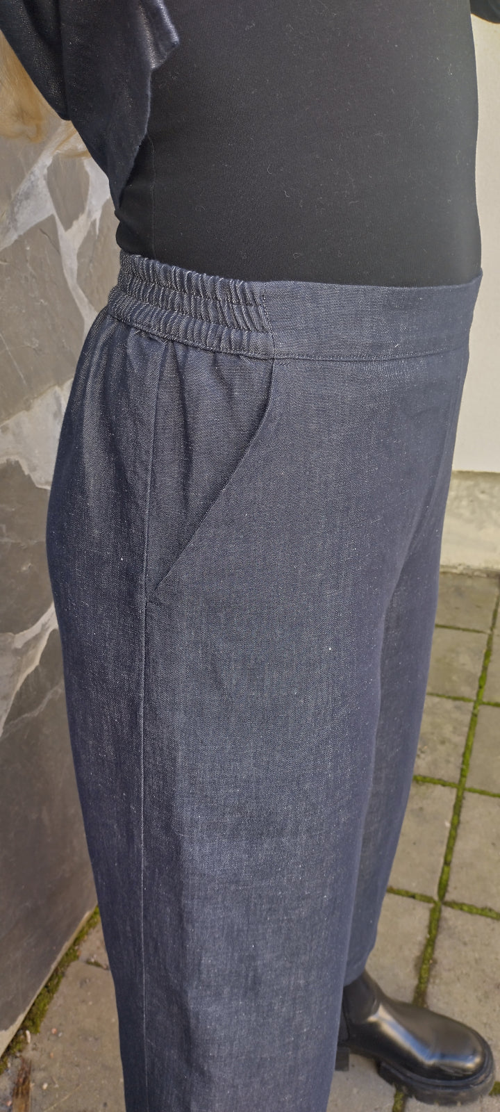 GERDA DENIM culottes, pellava/puuvilla